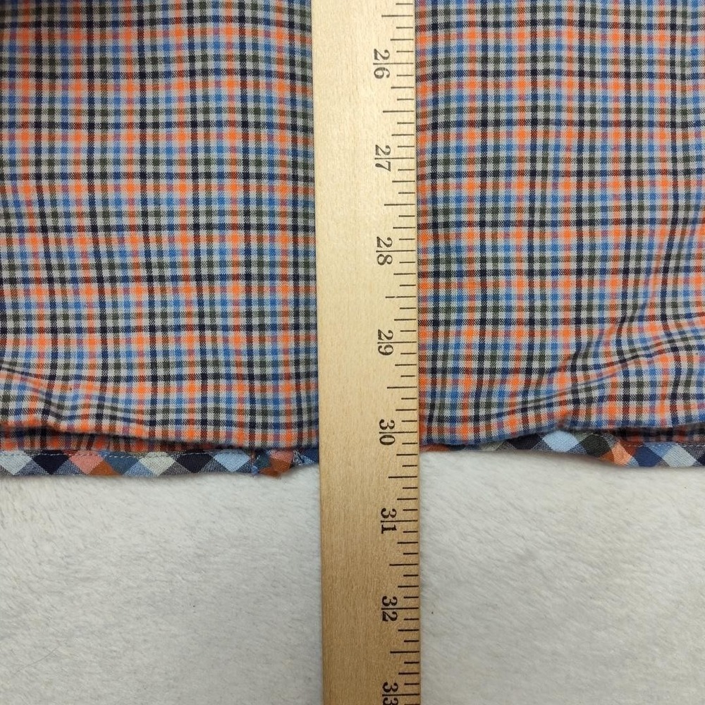 Hammer Made Shirt Mens 17 Orange Plaid Button Up Long Sleeve Cotton Woven - Picture 9 of 12